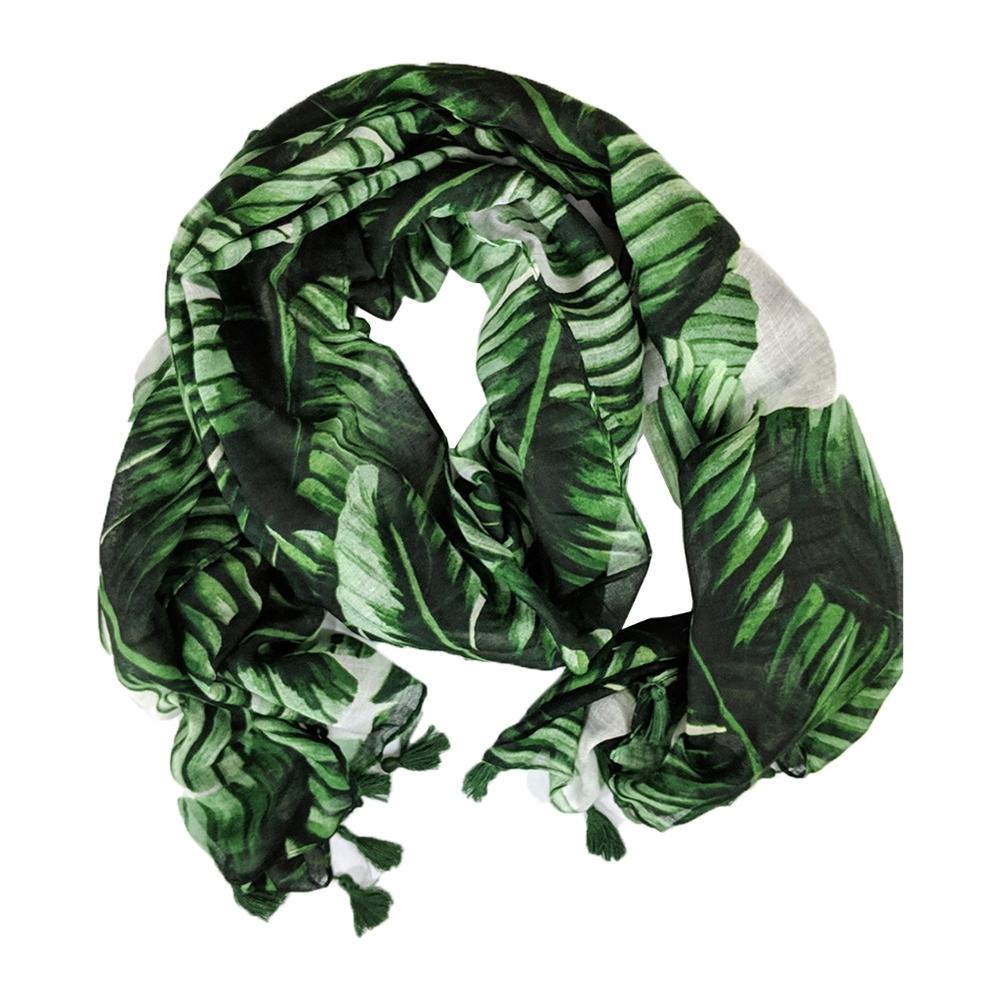 Leaf print scarf